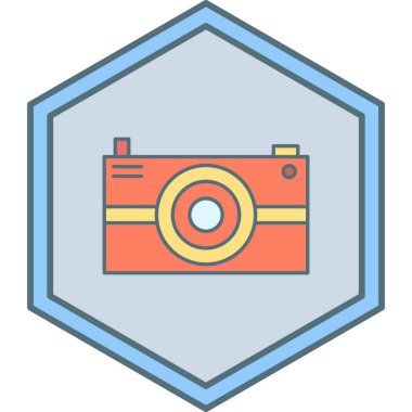 fotoğraf makinesi ikon vektör illüstrasyonu