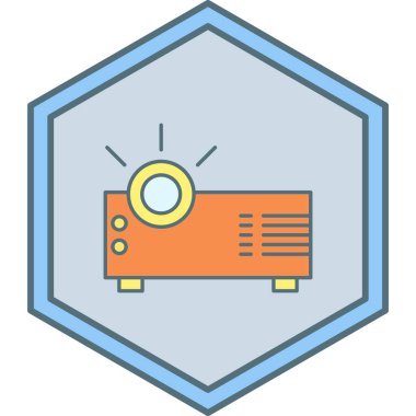 Projektör simgesi, basit tasarım vektör çizimi