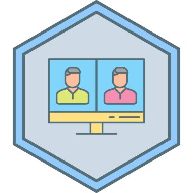 bilgisayar izleme simgesi, vektör illüstrasyonu