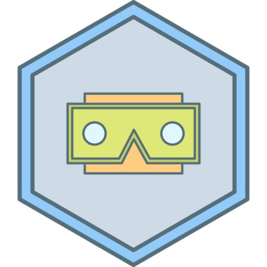 3D gözlük simgesi, basit tasarım vektör çizimi