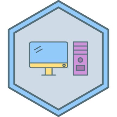 Bilgisayar monitörü. Basit resimleme