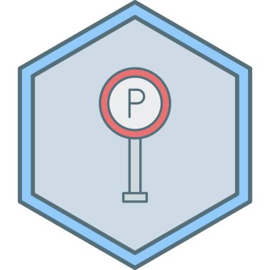 Park ediyor. Web simgesi basit illüstrasyon