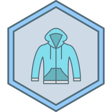 Mavi ceket simgesinin vektör illüstrasyonu