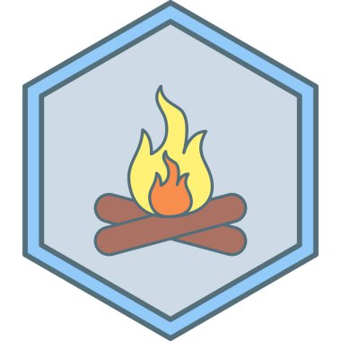 Yangın. Web simgesi basit illüstrasyon