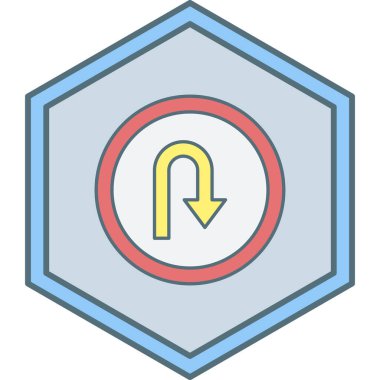 Yol işareti simgesinin vektör illüstrasyonu