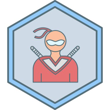 Ninja simgesi, basit tasarım vektör çizimi