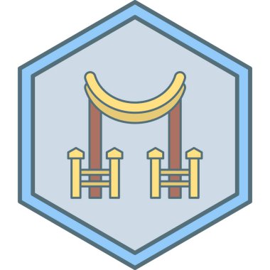 Kapı simgesi, basit tasarım vektör çizimi