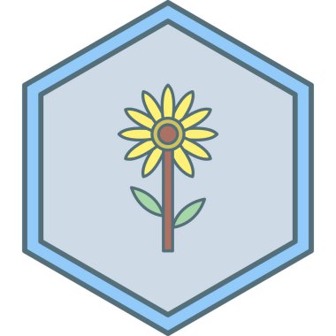 Çiçek. Web simgesi basit illüstrasyon