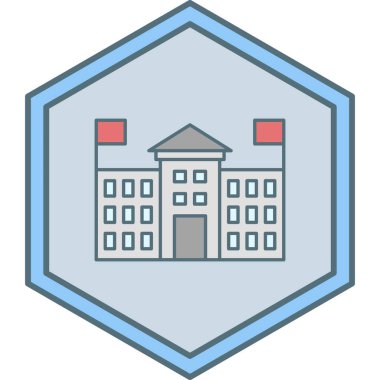 Bina. Web simgesi basit illüstrasyon