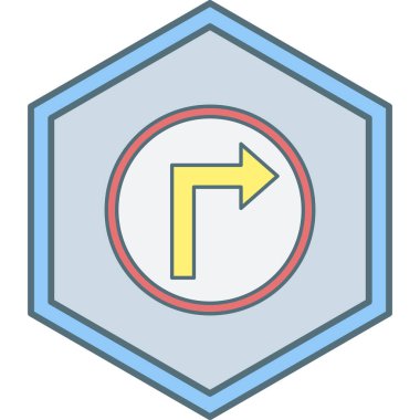 yol işareti simgesi, basit tasarım vektör çizimi