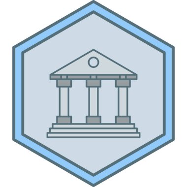 Banka binası simgesi, vektör illüstrasyonu