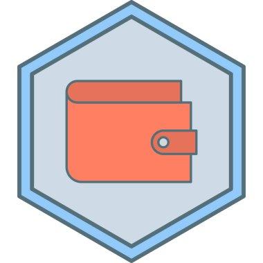 Cüzdan. Web simgesi basit illüstrasyon