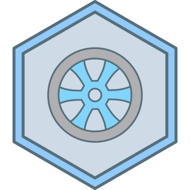 araba tekeri simgesi, basit tasarım vektör çizimi