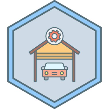 Garaj. Web simgesi basit illüstrasyon