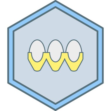 Yumurta ikonu seti, basit tasarım vektör çizimi