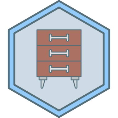 Çekmeceler simgesinin vektör illüstrasyonu
