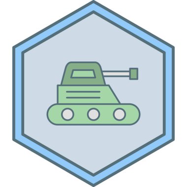 askeri tank simgesi, vektör illüstrasyonu