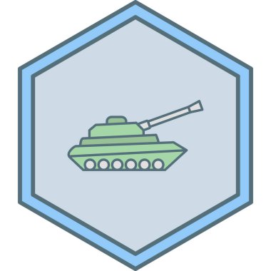 askeri tank simgesi, vektör illüstrasyonu