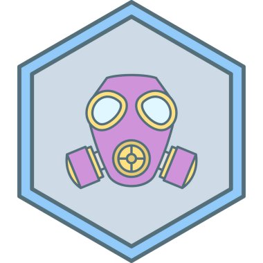 biyolojik tehlike maskesi simgesi, vektör illüstrasyonu