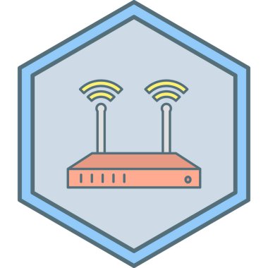 WiFi yönlendirici kutsal kişilerin resmi, vektör çizim