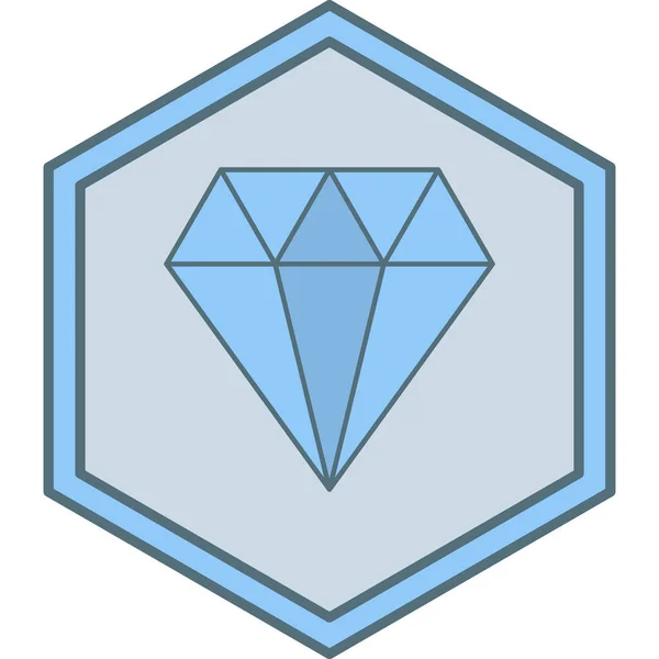 Diamante Icono Web Ilustración Simple — Vector de stock