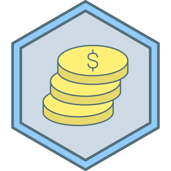 Dollar Coin Icon Vector Illustration — Stock Vector