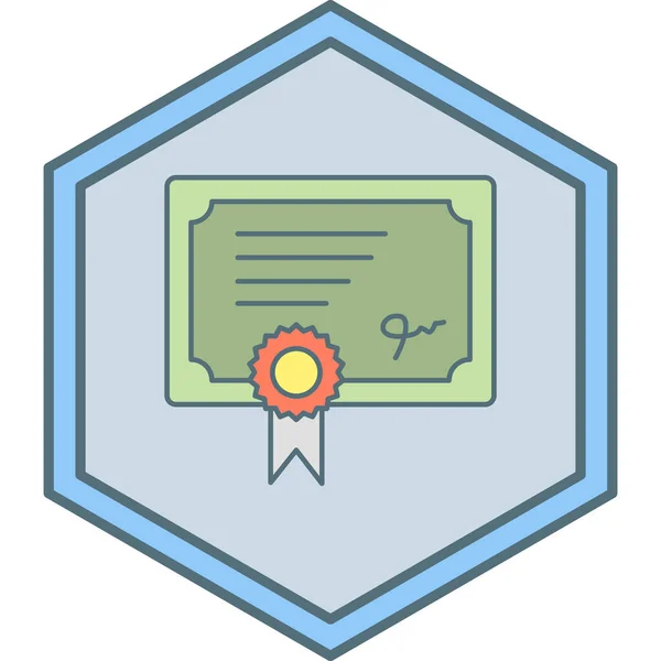 Certificado Icono Web Ilustración Simple — Vector de stock