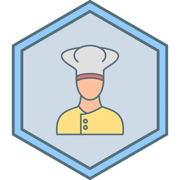 Chef Icona Vettoriale Illustrazione — Vettoriale Stock