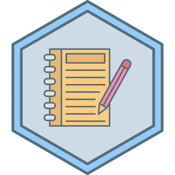 Ilustración Vectorial Icono Cuaderno — Vector de stock