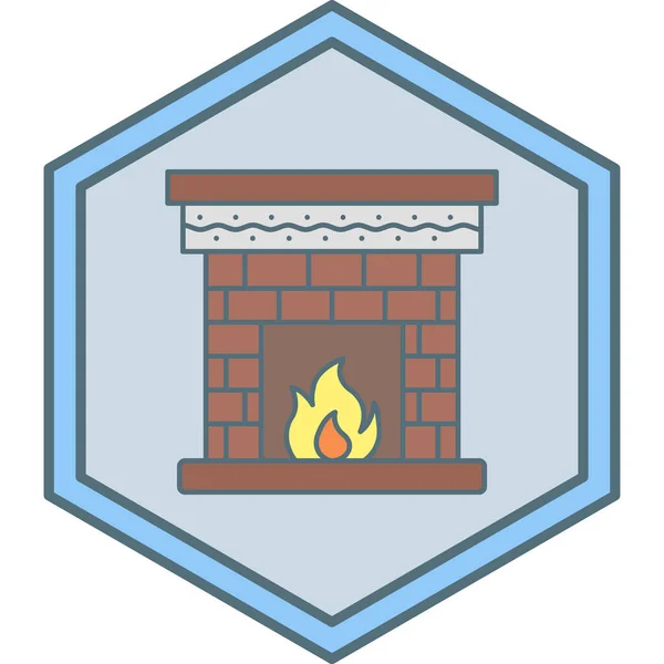 Chimenea Icono Web Vector Ilustración — Archivo Imágenes Vectoriales