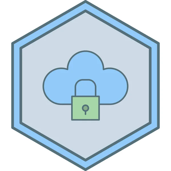 Sécurité Cloud Icône Web — Image vectorielle