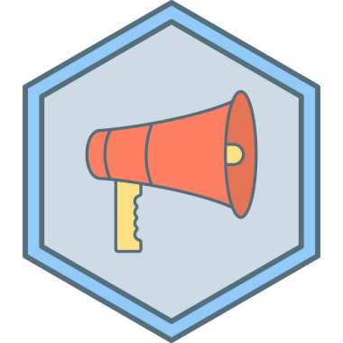 Modern megafon simgesinin vektör çizimi