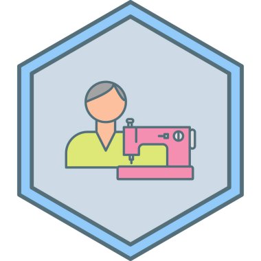 Dikiş makinesi simgesi vektör çizimi