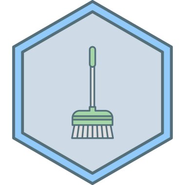 Süpürge simgesi, vektör illüstrasyonu