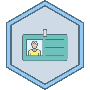 Kimlik kartı simgesi, vektör illüstrasyonu