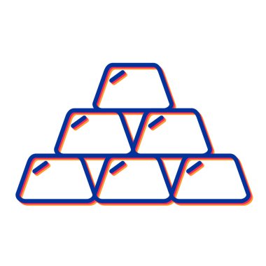 Beyaz arkaplanda izole edilmiş altın külçeleri simgesi. vektör illüstrasyonu