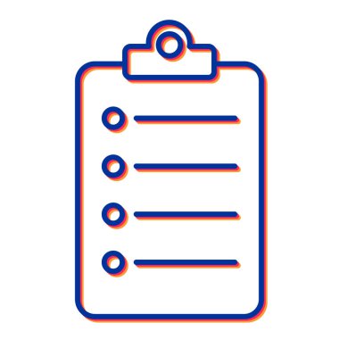 Web ve mobil uygulama tasarımınız, pano logo konseptiniz için beyaz arkaplanda izole edilmiş kontrol listesi simgesi vektörü