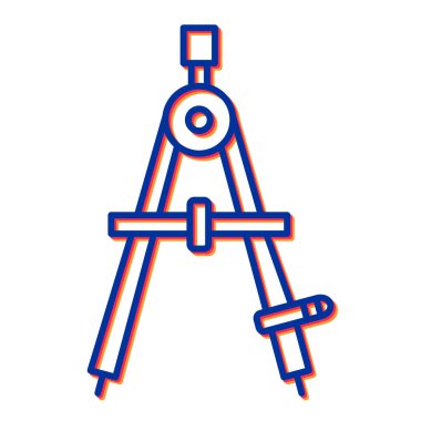 pusula simgesi vektörü. İnce çizgi işareti. İzole edilmiş kontür sembolü gösterimi