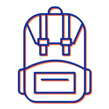 sırt çantası simgesi vektör illüstrasyonu