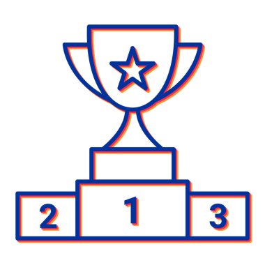 Ödülü kazanan vektör illüstrasyon tasarımlı kupa