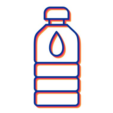 Su şişesi ikonu. Web için içecek vektör simgelerinin özet çizimi