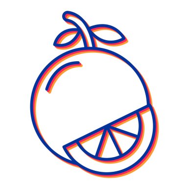 Limon ve meyve simgesinin vektör çizimi