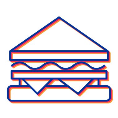 Sandviç vektörü ince çizgi simgesi