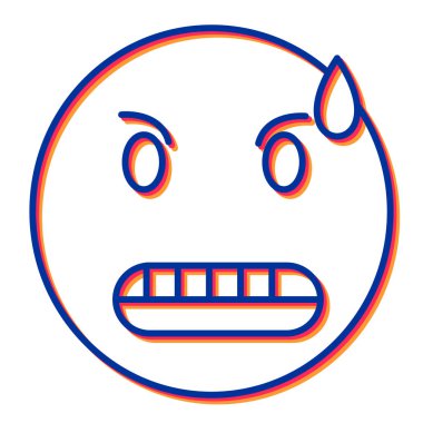 kızgın yüz ifadesi. Basit resimleme izole edilmiş simgesi