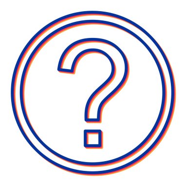 Soru işareti simgesi. İnce çizgi vuruşu. vektör illüstrasyonu.