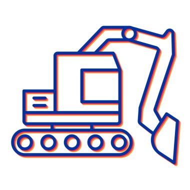 Kazı simgesi vektörü. İnce çizgi işareti. izole edilmiş sınır sembolü çizimi