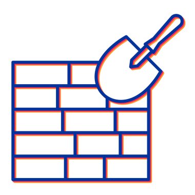 İnşaat işçisi ikonu. Web için mala vektör simgelerinin özet çizimi