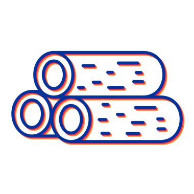 Bir odun simgesi yığınının vektör illüstrasyonu