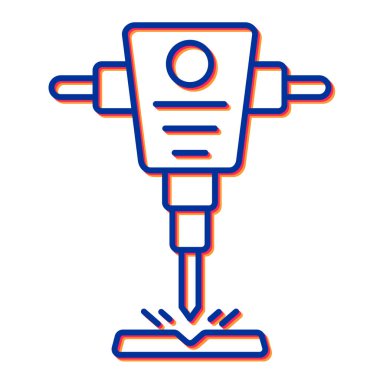 çizgi elektrikli matkap simgesi beyaz arkaplanda izole edildi. vektör illüstrasyonu