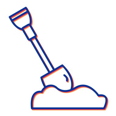 Süpürgeli kürek, tırmık çizgisi doldurma biçimi simgesi tasarımı